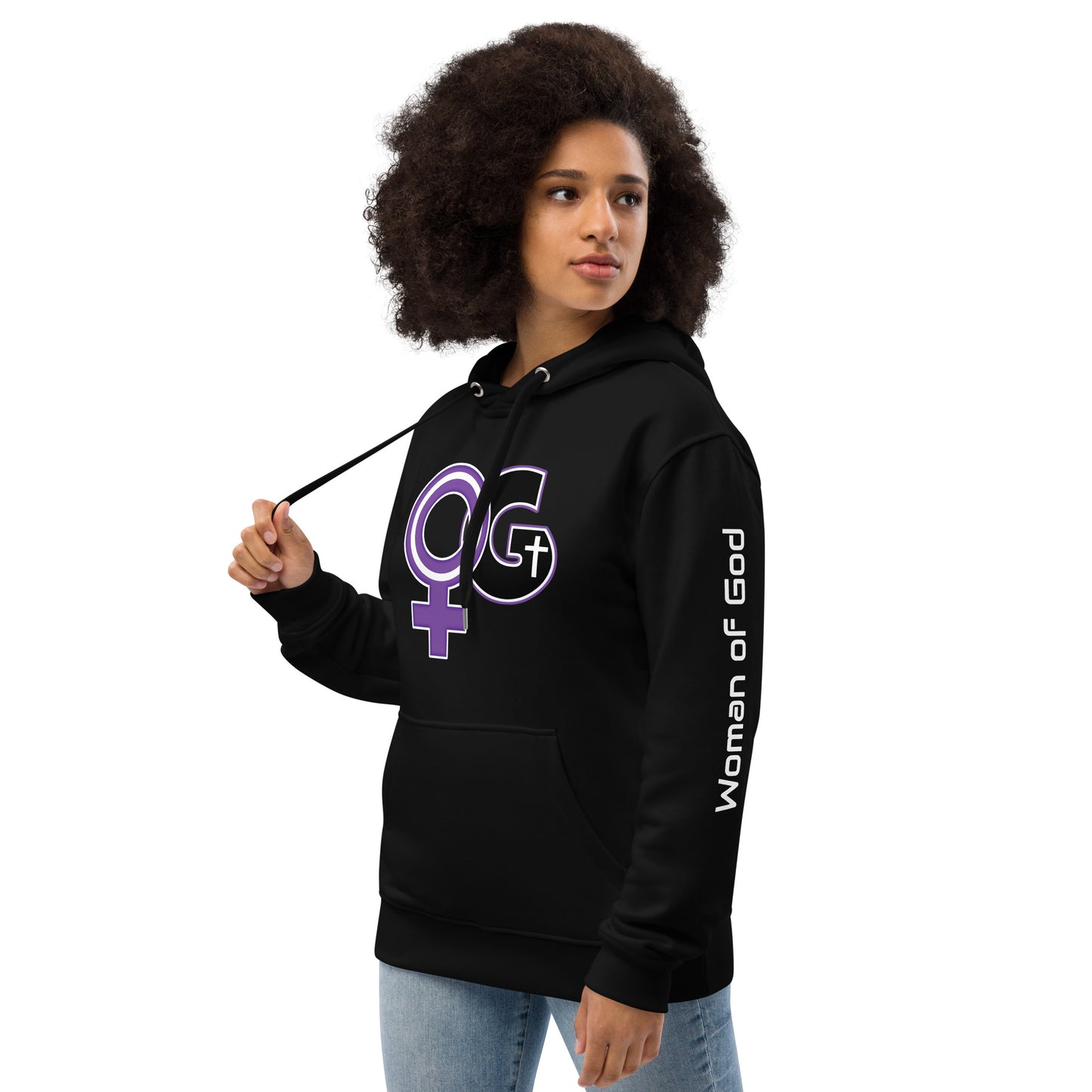 Woman of God Black Premium Eco Hoodie