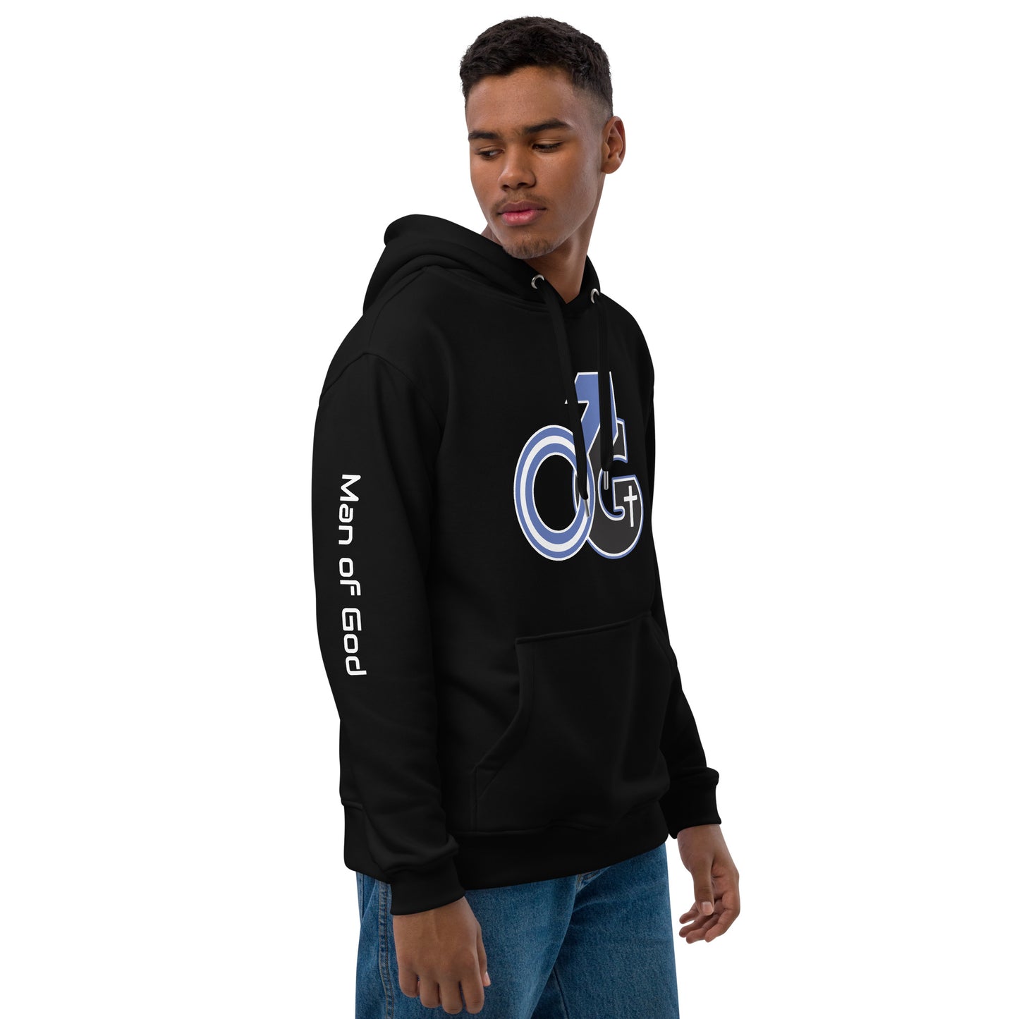 Man of God Black Premium Eco Hoodie