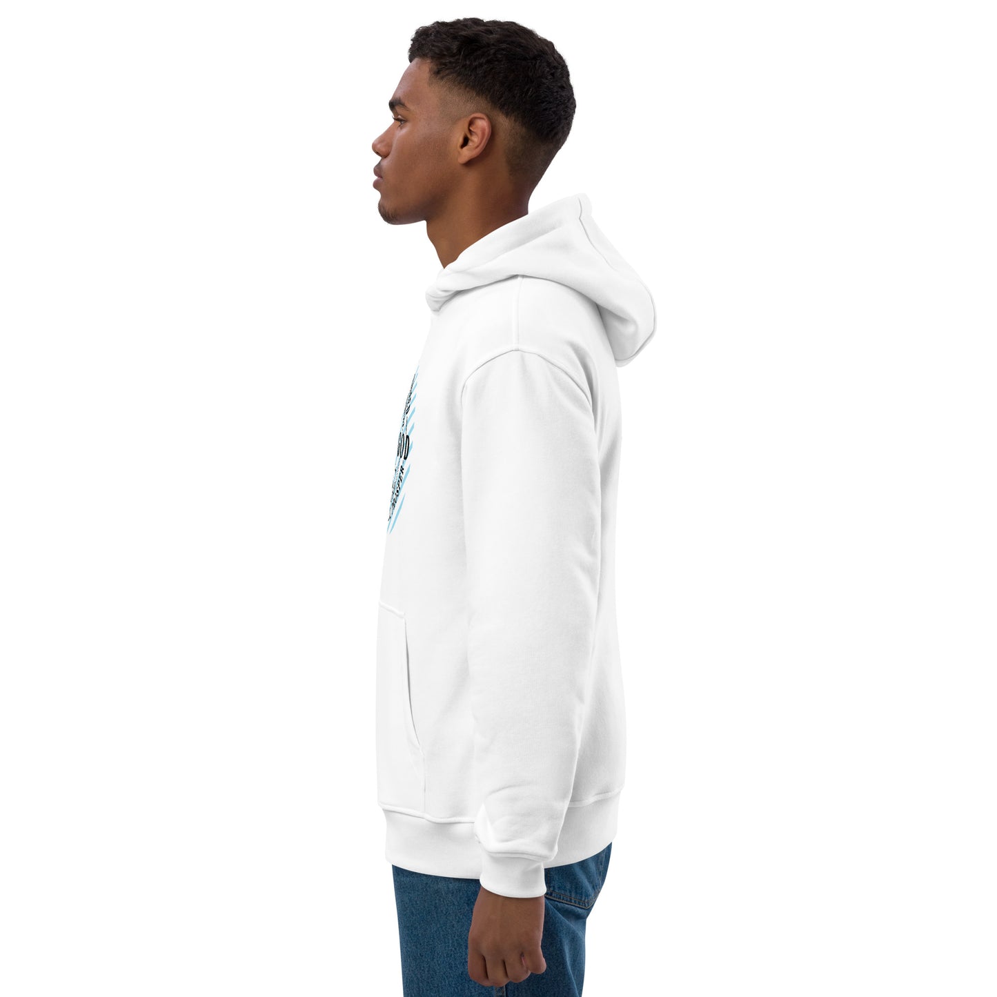 Man of God Message Premium Cotton-Blend Eco Hoodie - Blue