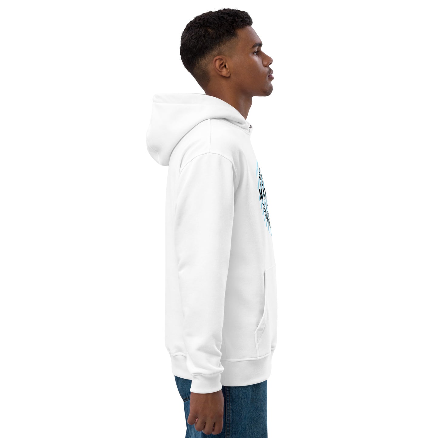 Man of God Message Premium Cotton-Blend Eco Hoodie - Blue