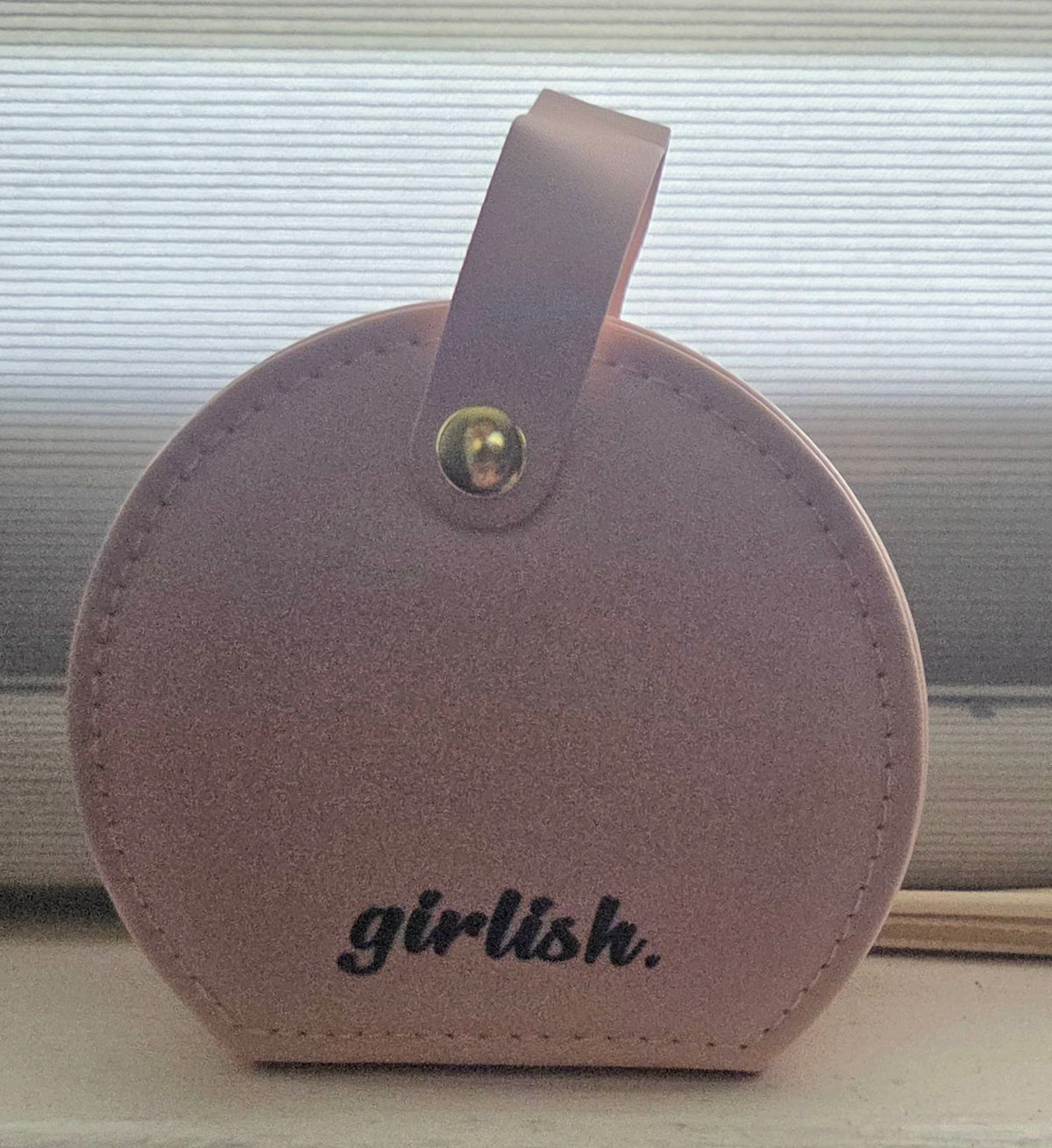 G is for Girlish: Faux Leather Small Travel Jewelry Case w/Handle