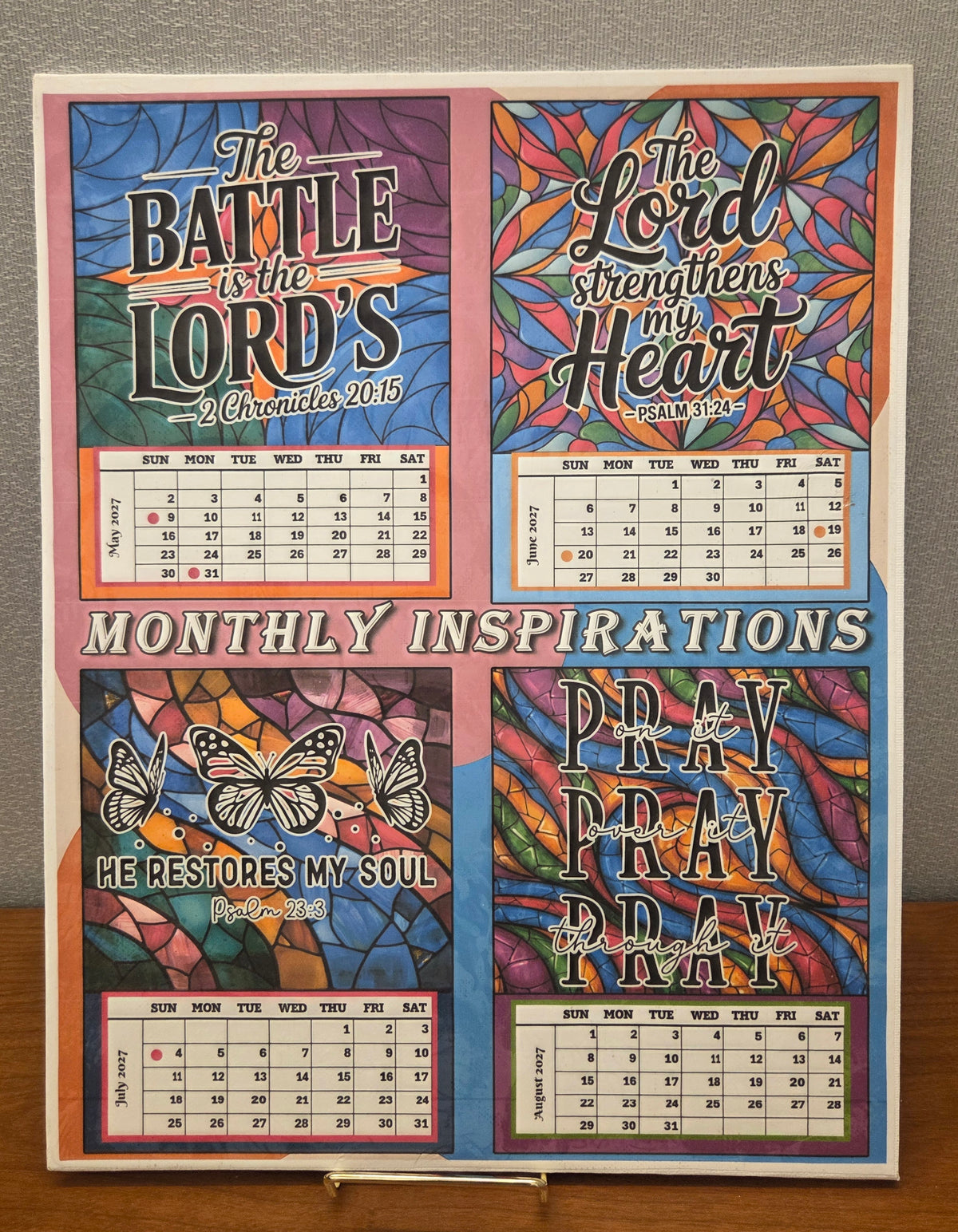 Year 2027 Calendar - Inspirations for Your Spirit (Set of 3 - 4-Month 11x14 Canvas Prints)