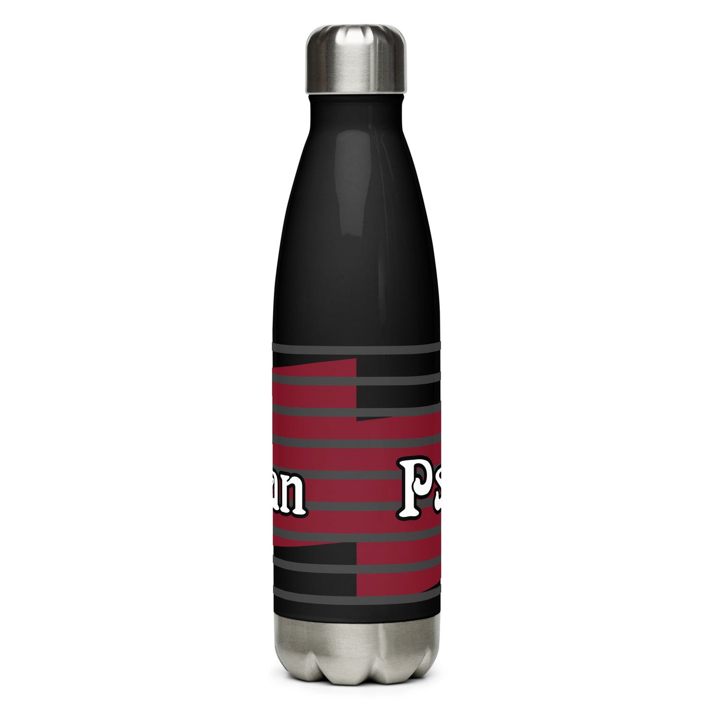 Psalm 1 Man Stainless Steel Water Bottle - Burgundy, 17 oz