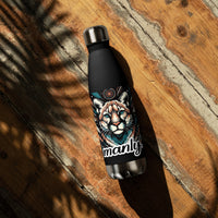 M is for Manly Cougar Stainless Steel Water Bottle, 17 oz