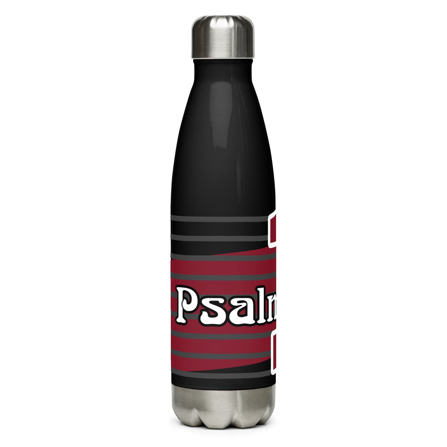 Psalm 1 Man Stainless Steel Water Bottle - Burgundy, 17 oz