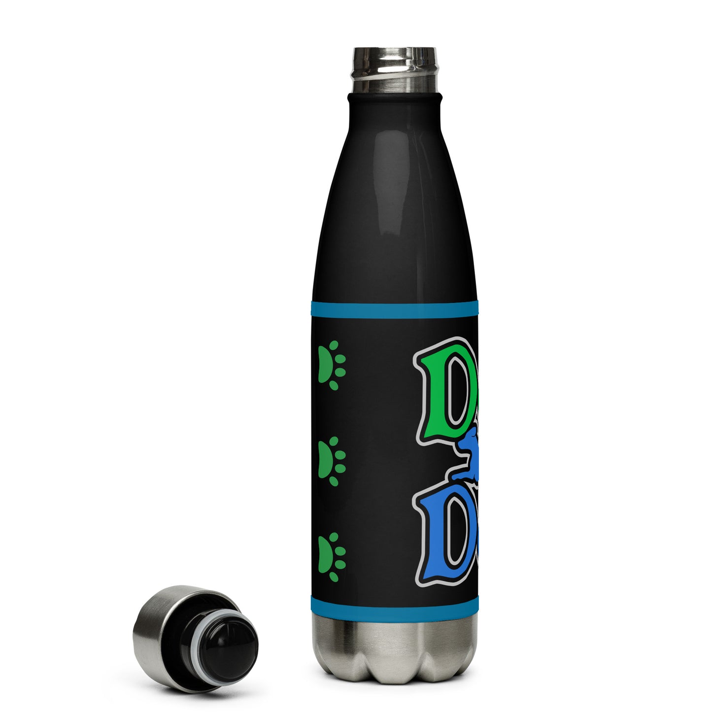 Dog Dad Stainless Steel Water Bottle - Black, 17 oz.