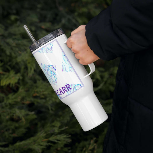 Travel mug with a handle