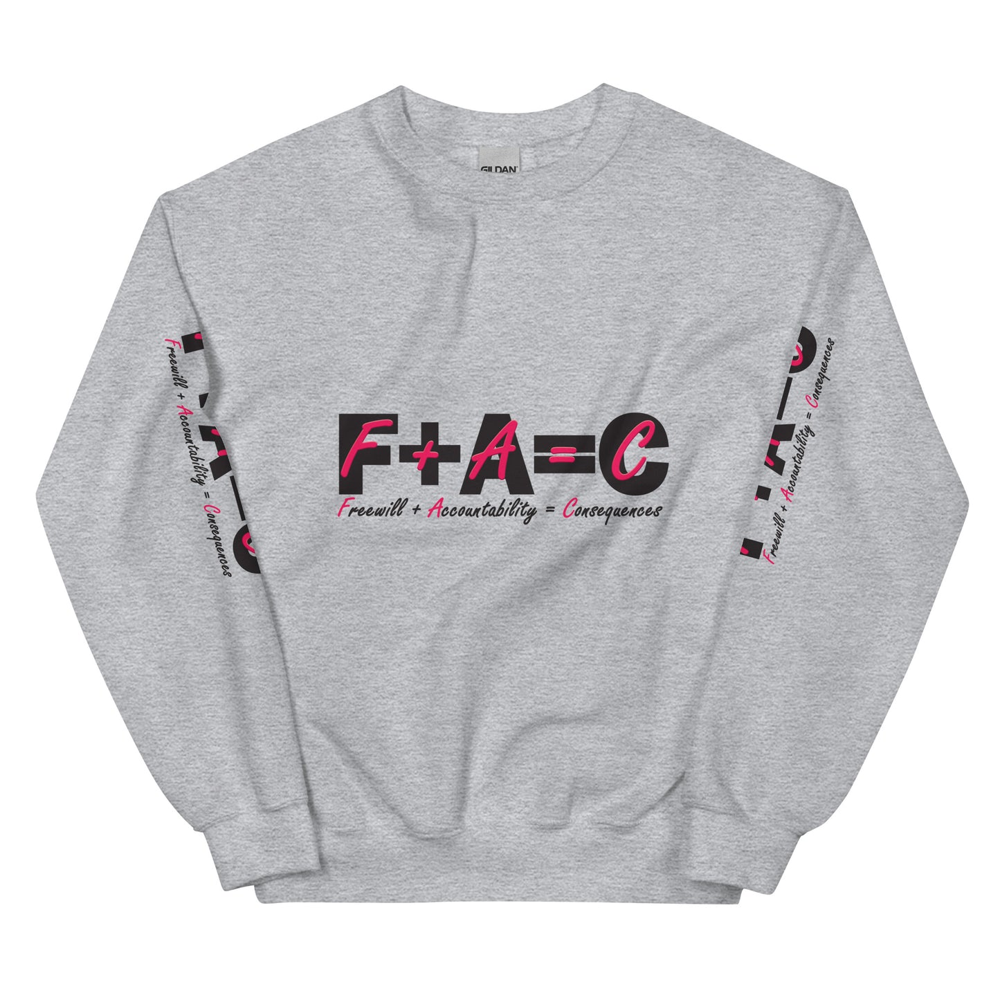 F+A=C© Long-Sleeve Unisex Cotton-Poly Sweatshirt - Pink