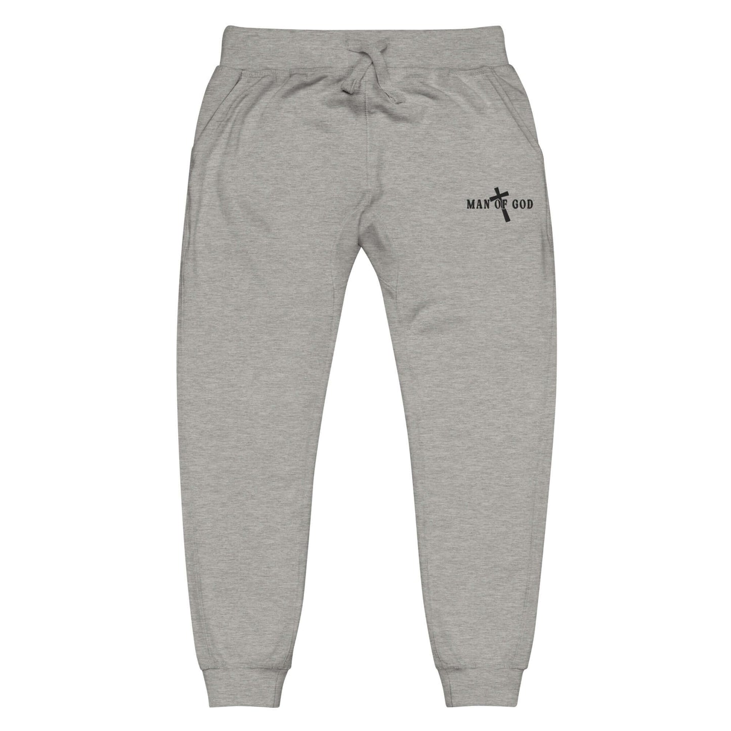 Man of God Message Embroidered Fleece Sweatpants