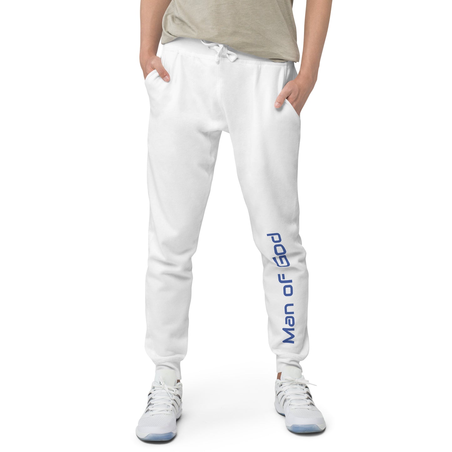 Man of God Fleece Cotton-Blend Sweatpants - Blue