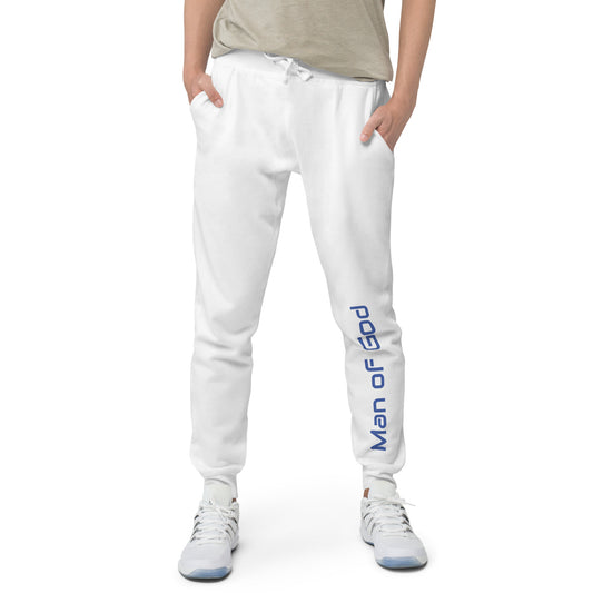 Man of God Fleece Cotton-Blend Sweatpants - Blue