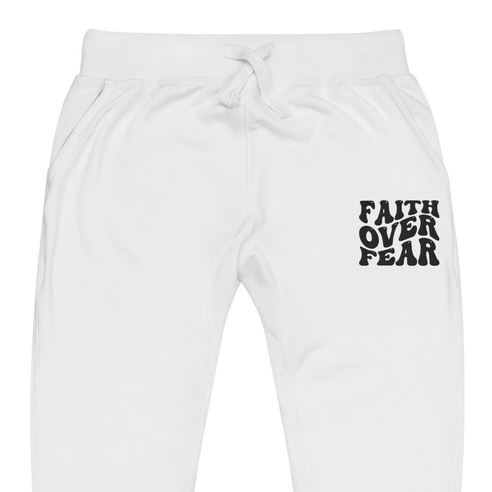 Faith Over Fear Embroidered Unisex Fleece Sweatpants