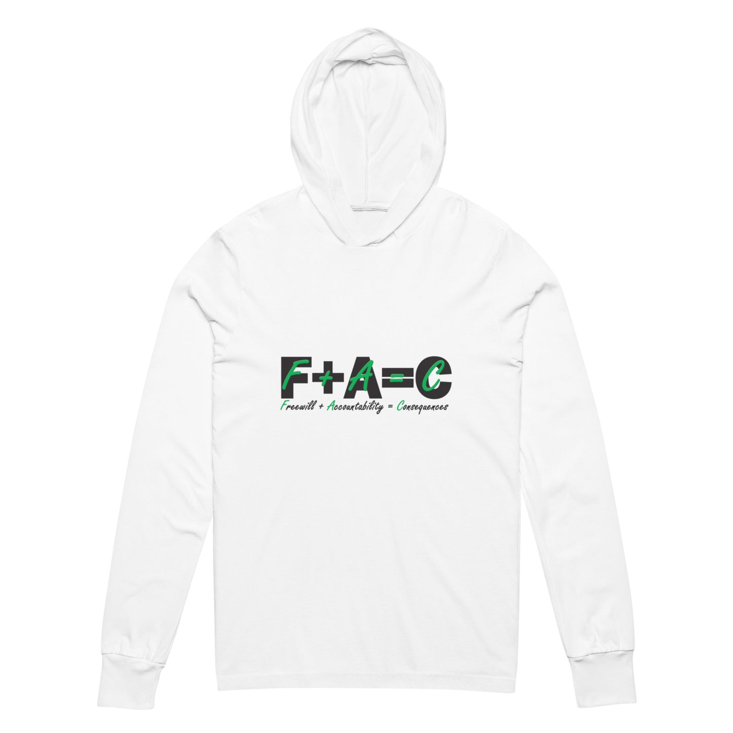 F+A=C© Long-Sleeve Unisex Cotton Hoodie - Green