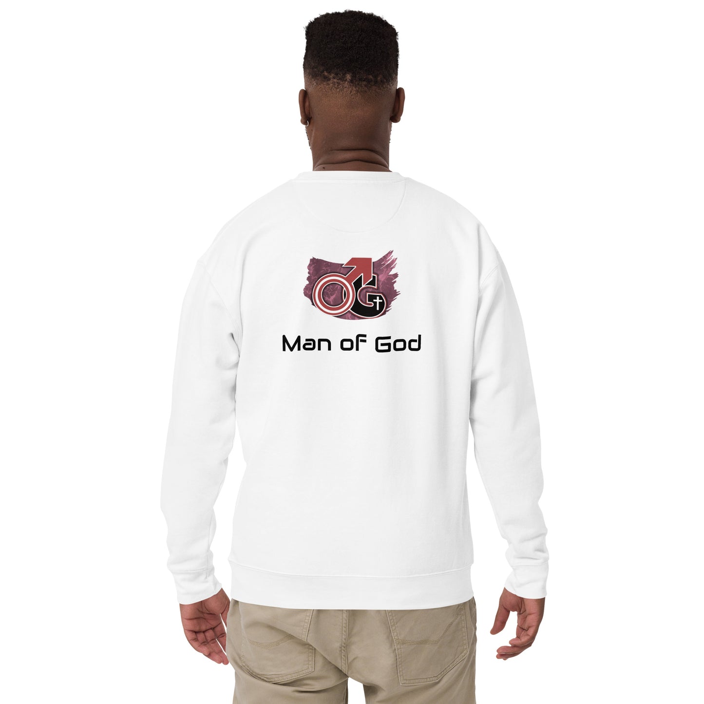 Man of God Premium Cotton Sweatshirt - Burgundy