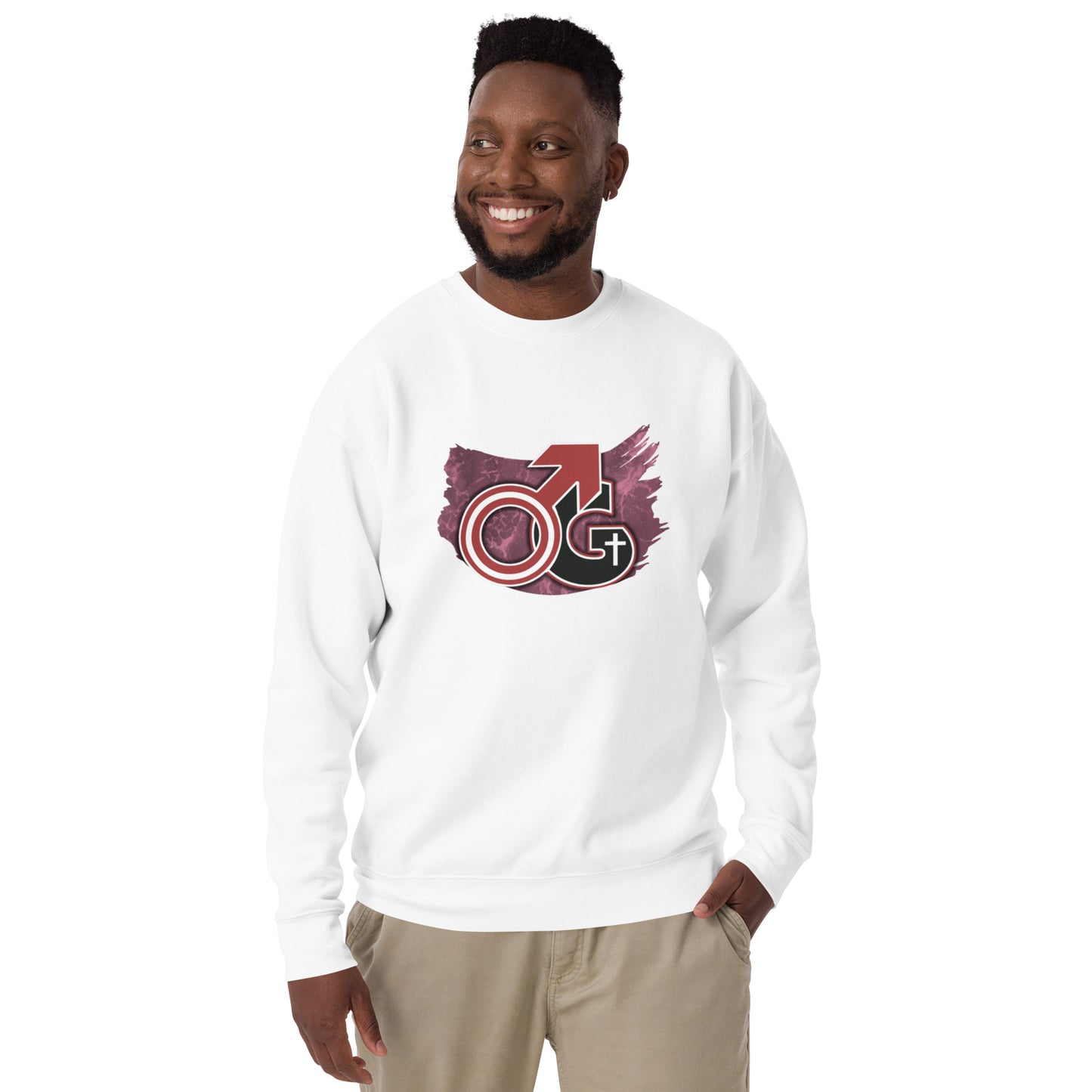 Man of God Premium Cotton Sweatshirt - Burgundy