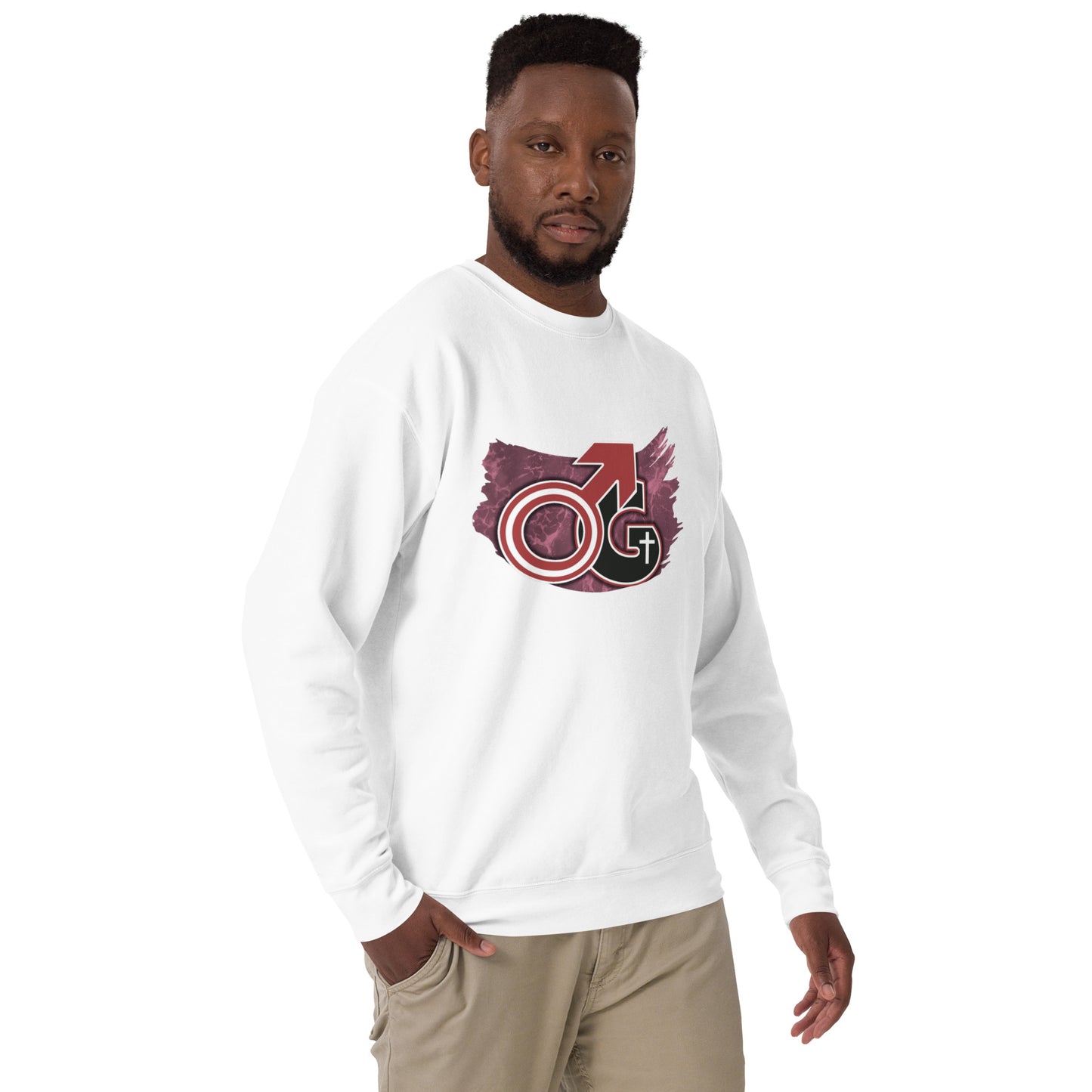 Man of God Premium Cotton Sweatshirt - Burgundy