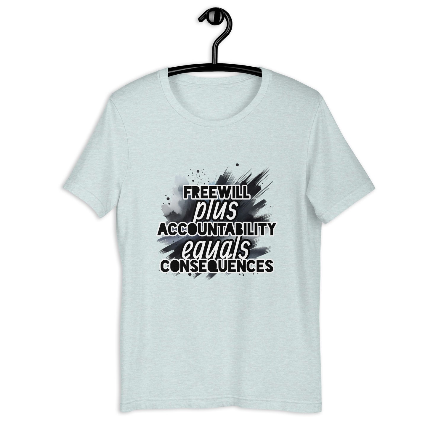 Freewill + Accountability = Consequences Unisex Cotton T-Shirt - Black Accents