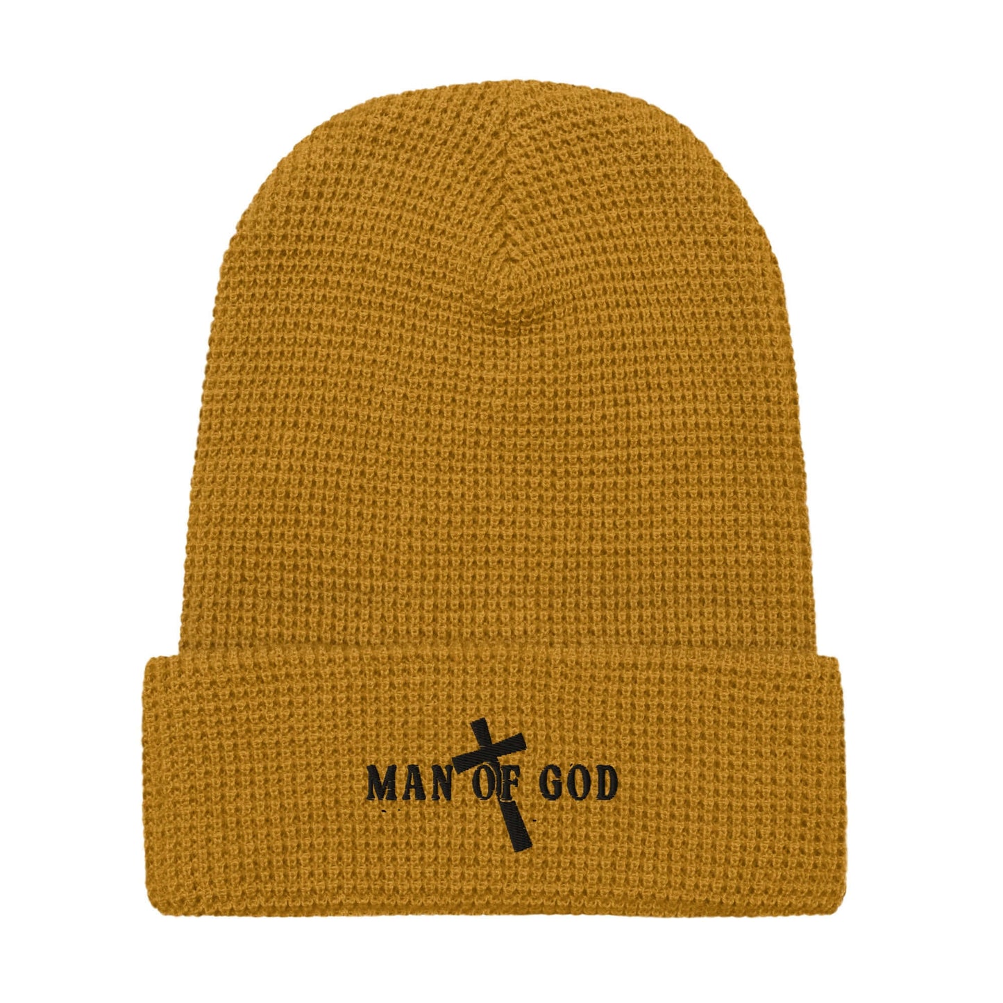 Man of God Message Embroidered Waffle Beanie