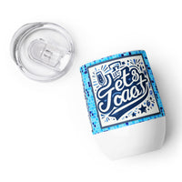 Let's Toast Blue Wine Tumbler, 12 oz