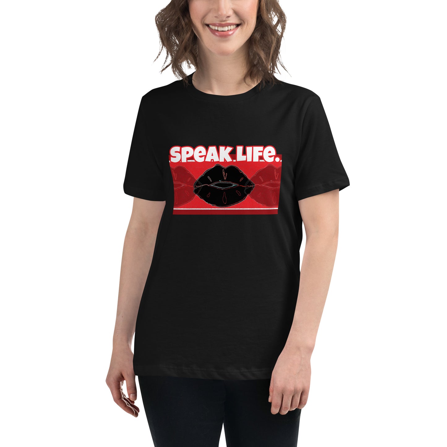 Speak Truth Cotton Relaxed T-Shirt - Red Accented